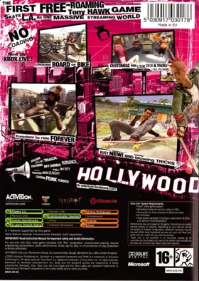 Tony Hawks American Wasteland (USA) box cover back